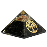 Shungite Orgone Pyramid (Round Tree Of life)