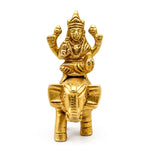 Lakshmi Sitting on Elephant Bass Idol Figurine (235 Gram, 3.2 Inch)