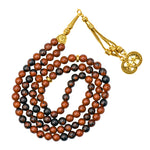Mahogany Obsidian Crystal Tasbih (Gold)