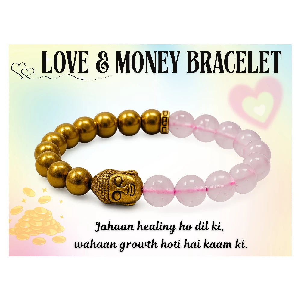 Love and Money Bracelet with Buddha Charm (Gold)