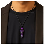 Multi Fluorite Pendulum Pendant Necklace (Macrame)