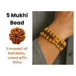 Rudraksha Bracelet (Classic Gold Chain)