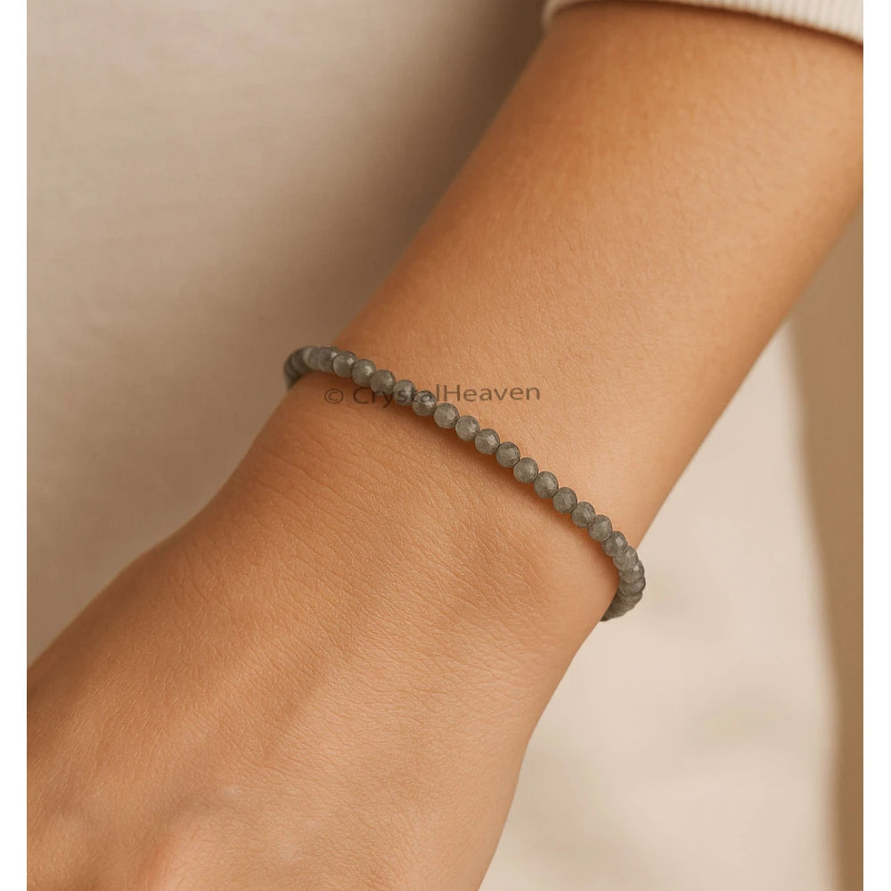 Labradorite Bracelets - 2mm Faceted Beads (Silver)