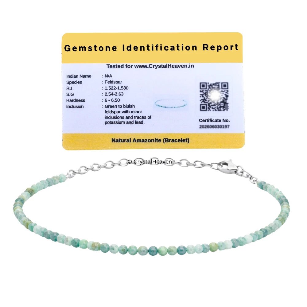 Amazonite Bracelets - 2mm Faceted Beads (Silver)