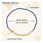 Lapis Lazuli Bracelets - 2mm Faceted Beads (Gold)