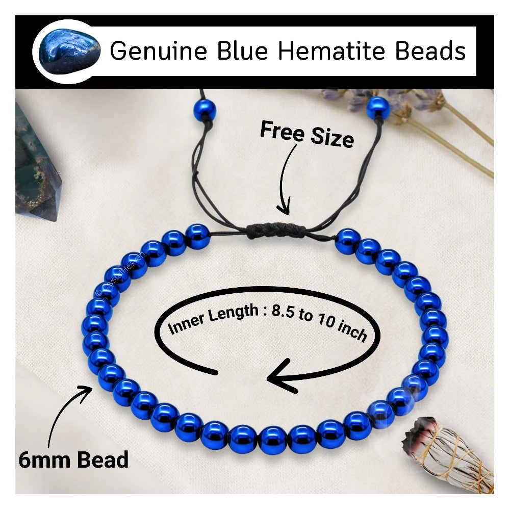 Blue Hematite Anklet (Without Knot)