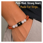 Virgo Bracelet (कन्या राशि) - Carnelian & Milky Quartz