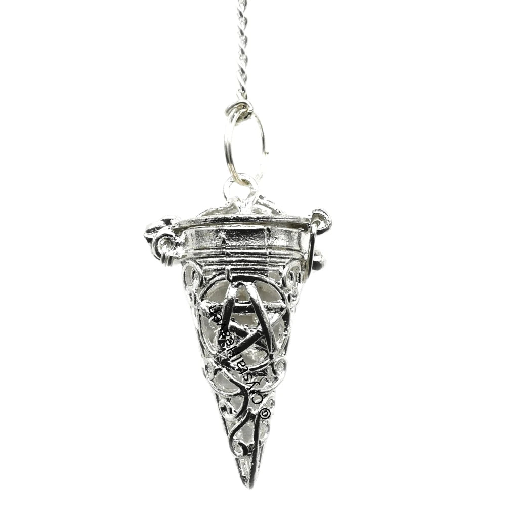 Metal Brass Pendulum - Silver Cone Chamber (MP46)