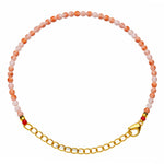 Orange Howlite Bracelets - 2mm Faceted Beads (Gold)
