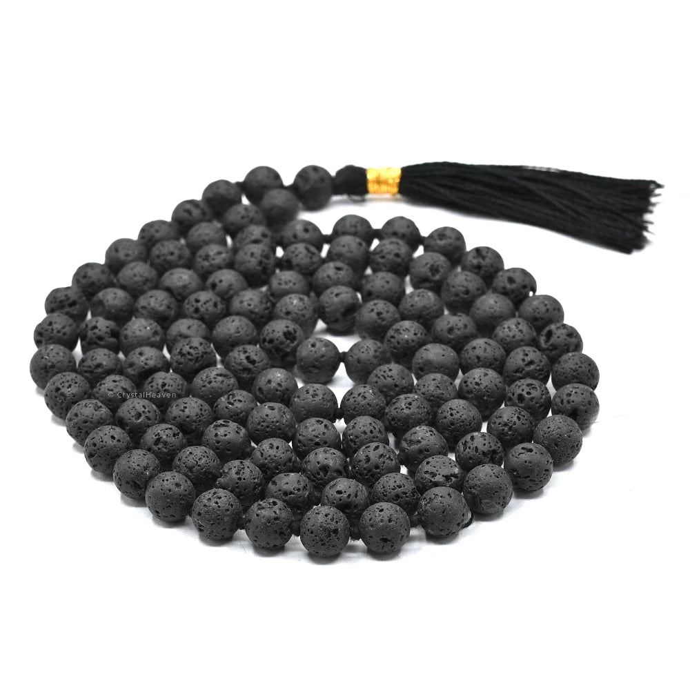 Lava Stone Japa Mala (Hand Knotted)