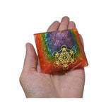 7 Chakra Onyx Orgone Pyramid (Mrtatron Cube)