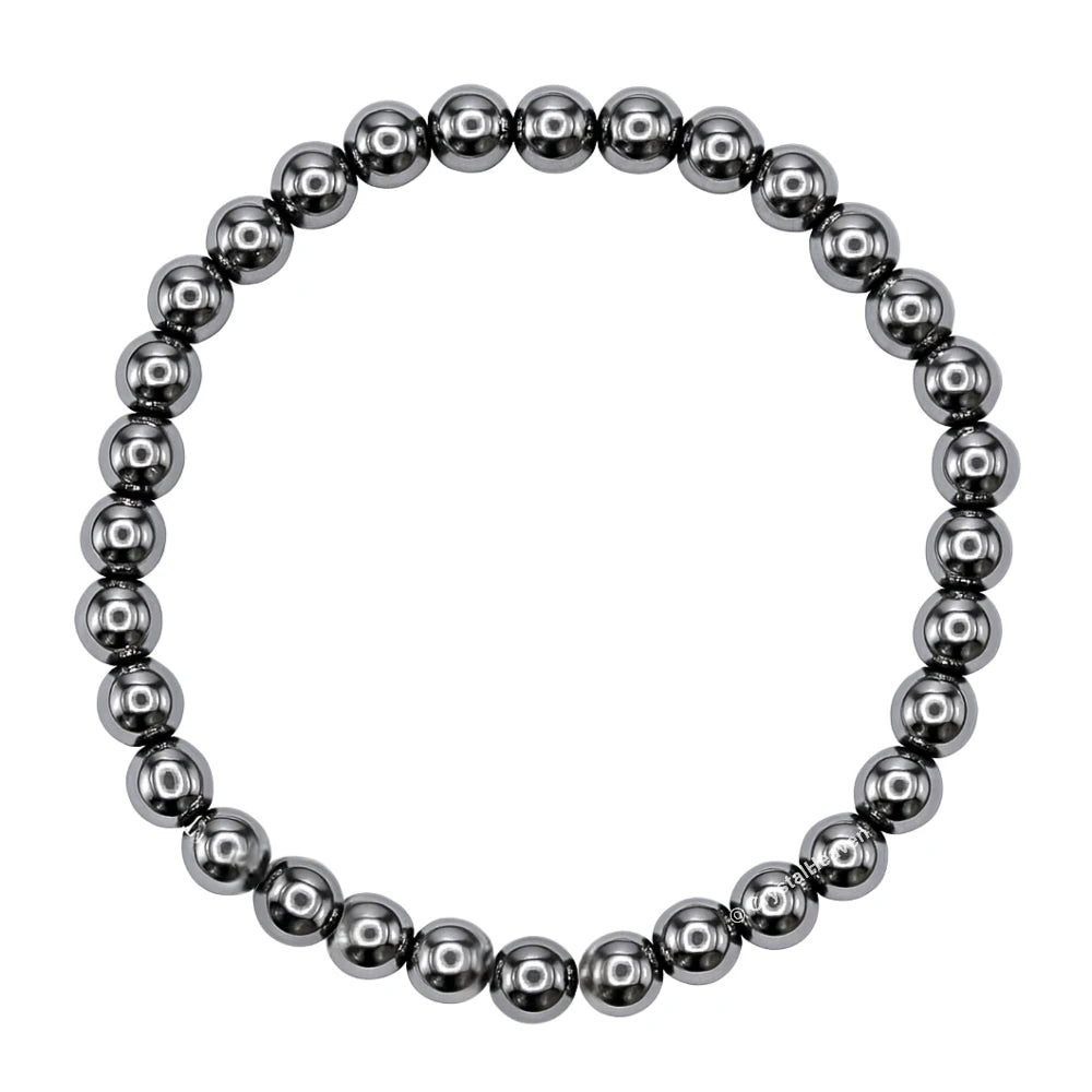 Silver Hematite Healing Crystal Bracelets - 6mm Beads