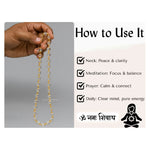 Crystal Quartz Sphatik Mala Necklace (Gold Chain)