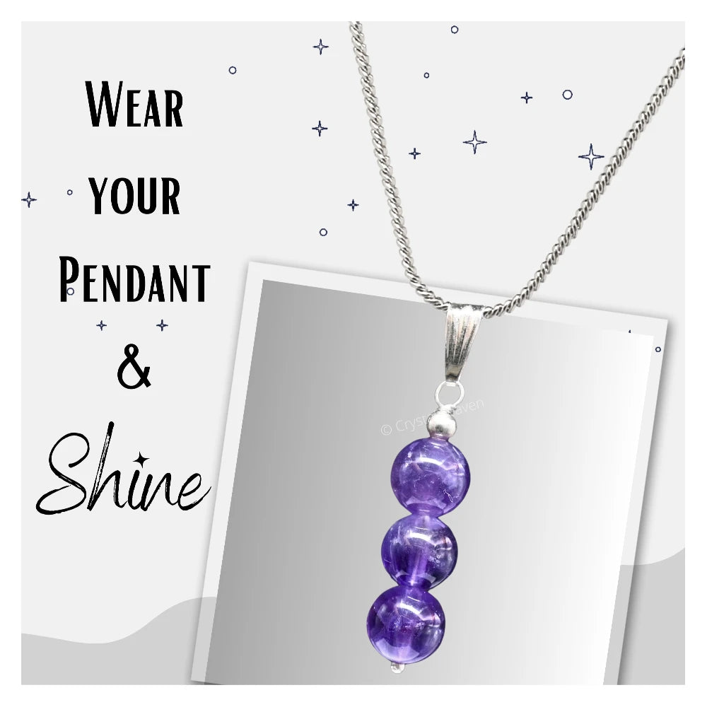 Amethyst Crystal Bead Necklace (Silver)