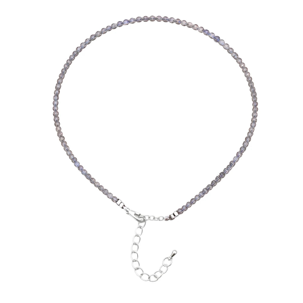 Labradorite Anklet - 2mm Faceted Beads (Silver)