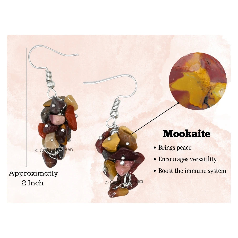 Mookaite Crystal Earrings (Silver)