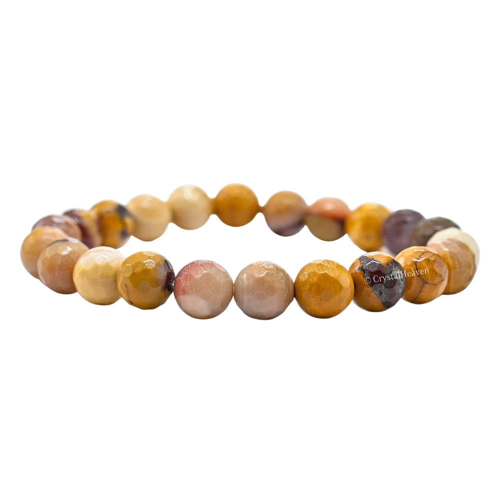 Mookaite Australian Jasper Bracelet (Faceted-Stretchable)