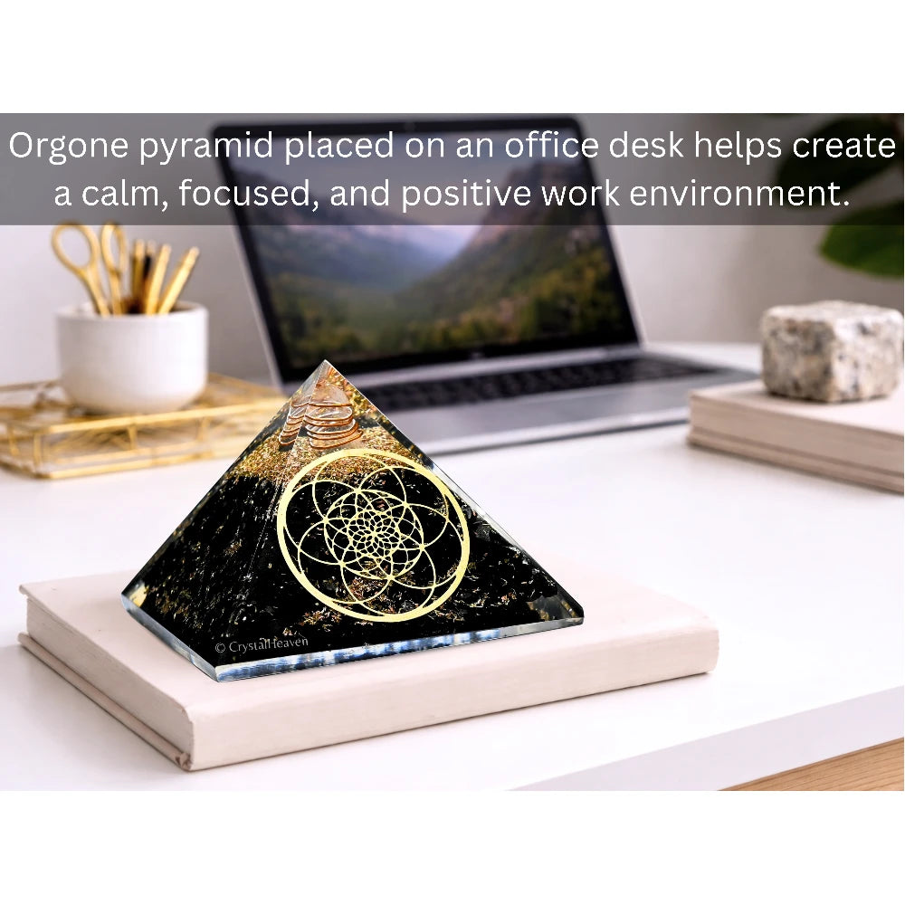 Shungite Orgone Pyramid (Seed Of Life)