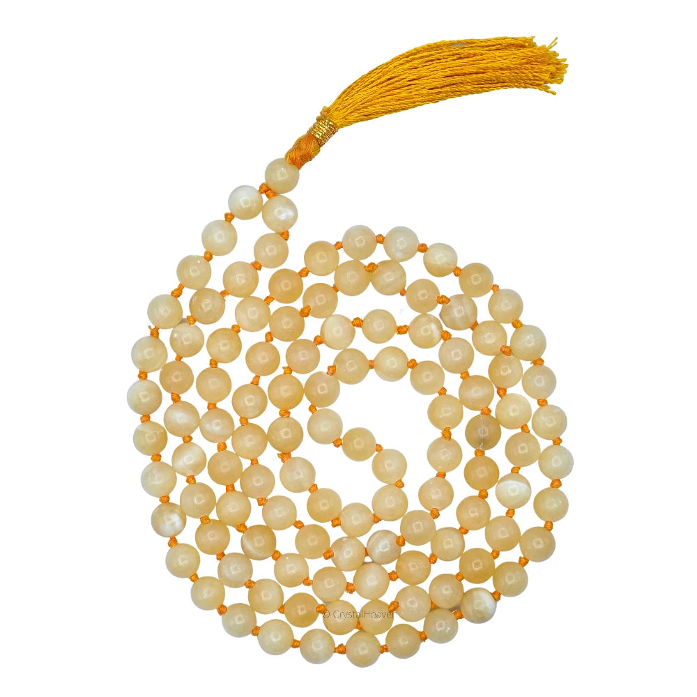 Yellow Calcite Japa Mala (Hand Knotted)