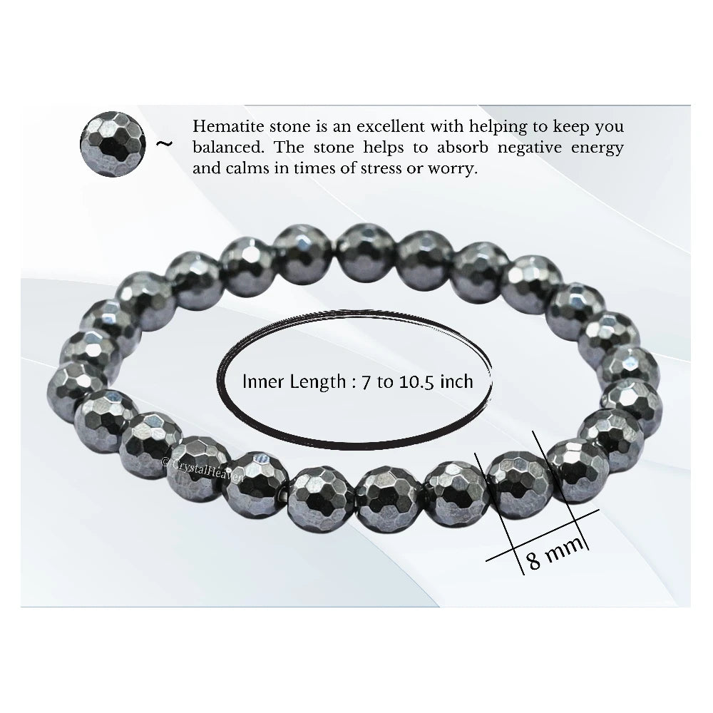 Hematite Bracelet (Faceted-Stretchable)