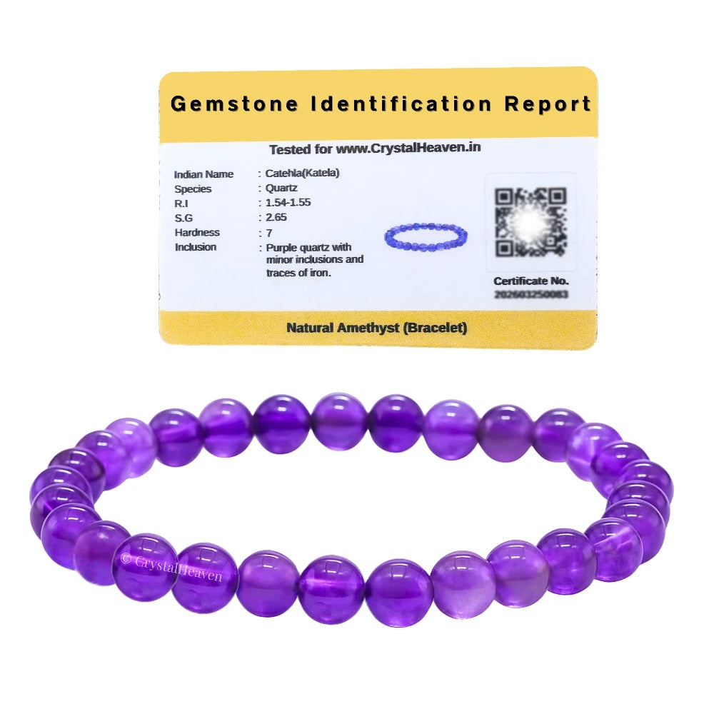 Amethyst Healing Crystal Bracelets - 6mm Beads