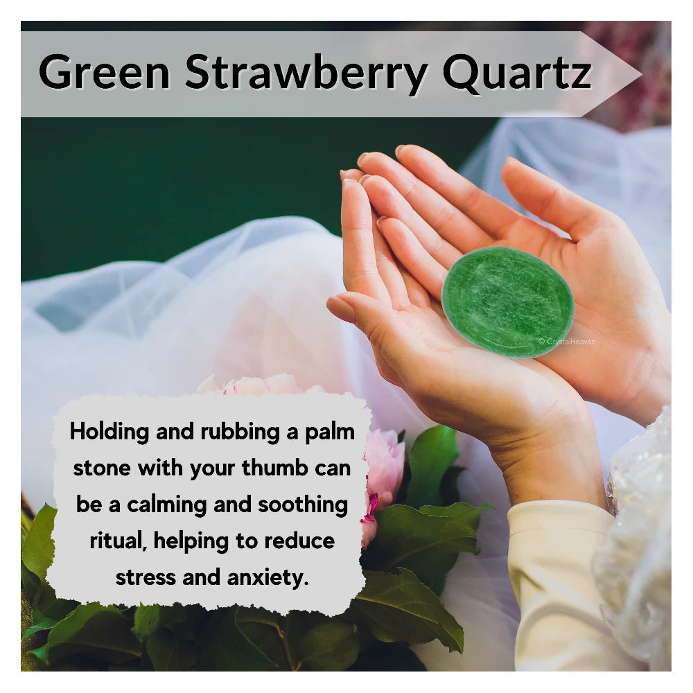 Green Strawberry Quartz Palm Stone