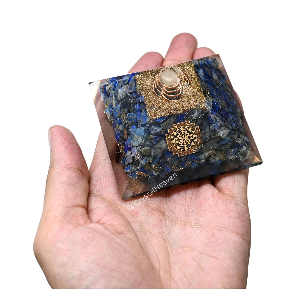Lapis Lazuli Orogone Pyramid (Small shriyantra)