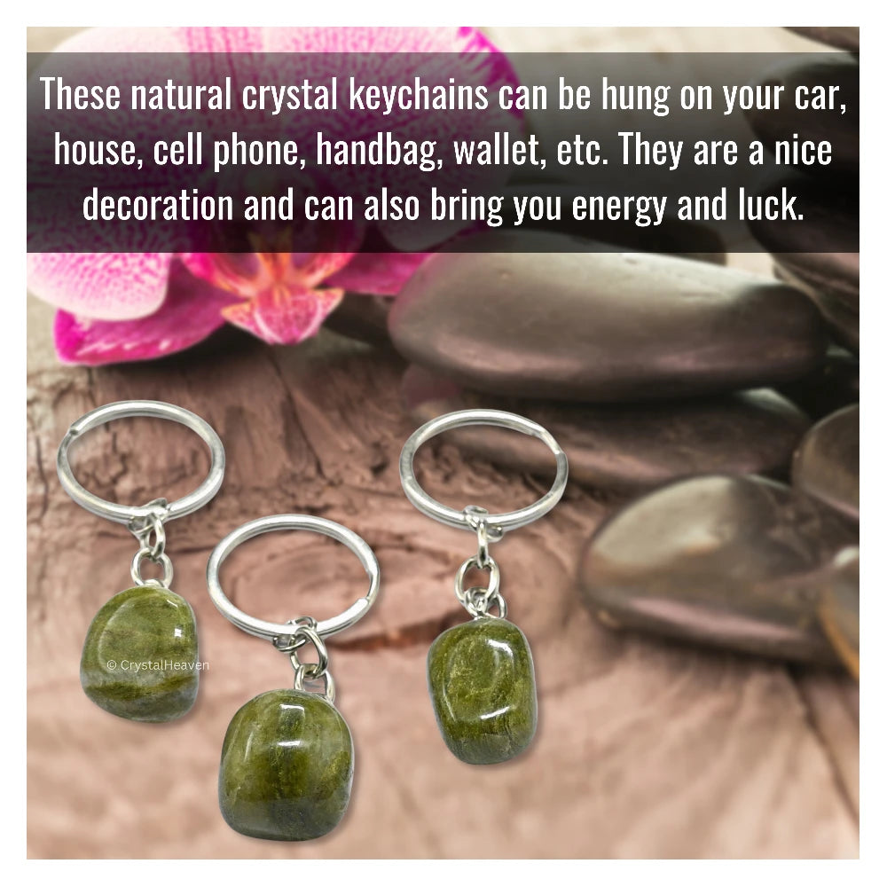 Vesuvianite Crystal Keychain (Tumbled)