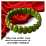 Green Jade Faceted Beads Bracelet - Oval Stone