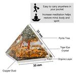 Tiger Eye with Pyrite Tree Orgone Pyramid - 30mm