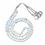 White Mermaid Glass Crystal Tasbih (Silver)