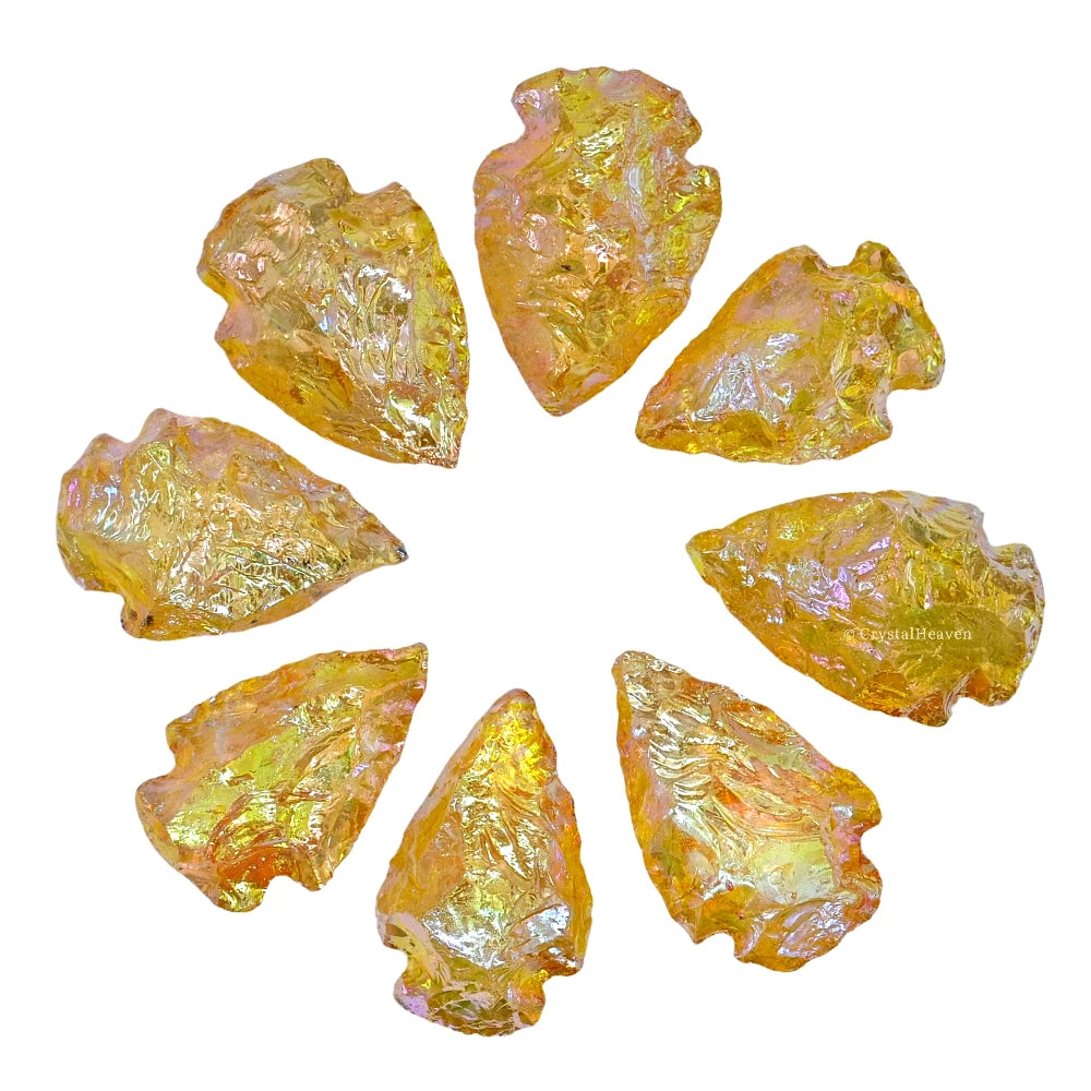 Yellow Aura Quartz Arrowhead - 1" to 1.5" (5 Pieces)