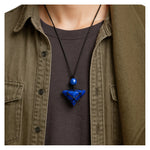 Lapis Lazuli Pyramid Macrame Pendant Necklace