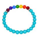 Man Made Turquoise Chakra Bracelet (Elastic)
