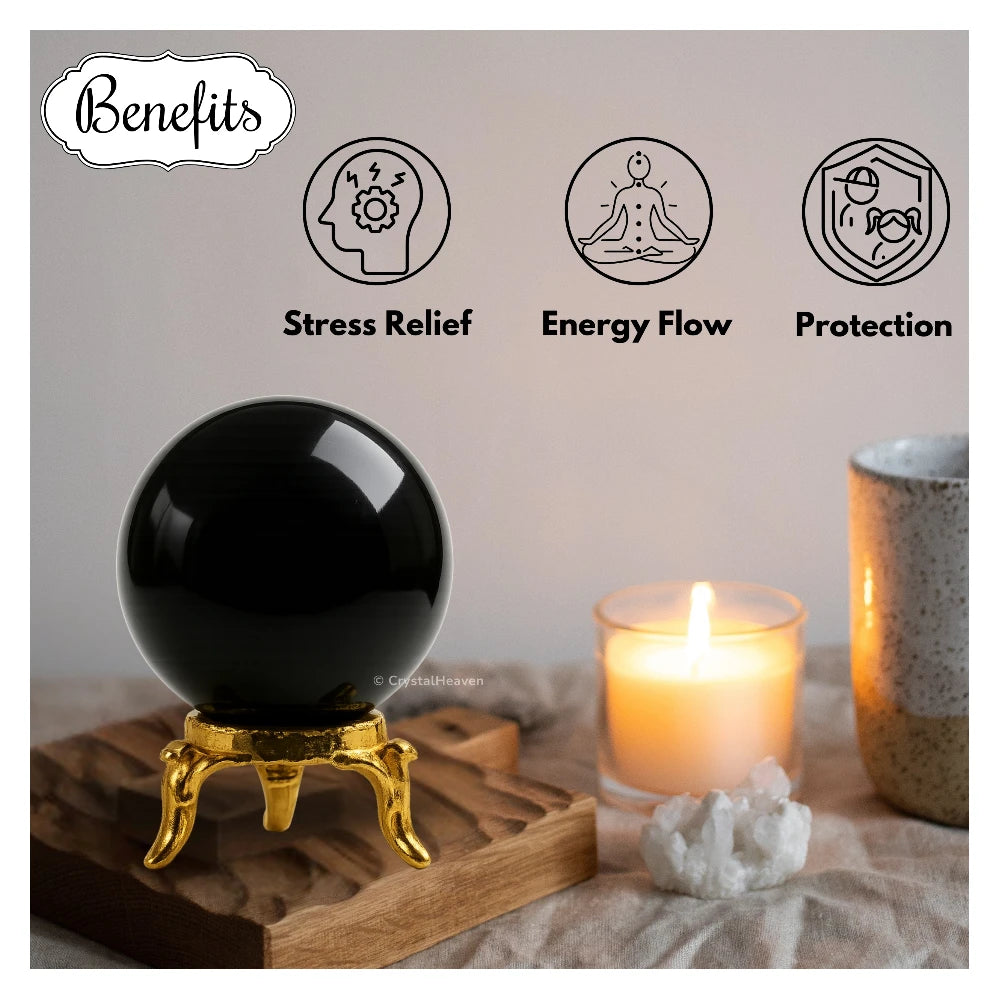 Black Obsidian Sphere (1.5 Inch)