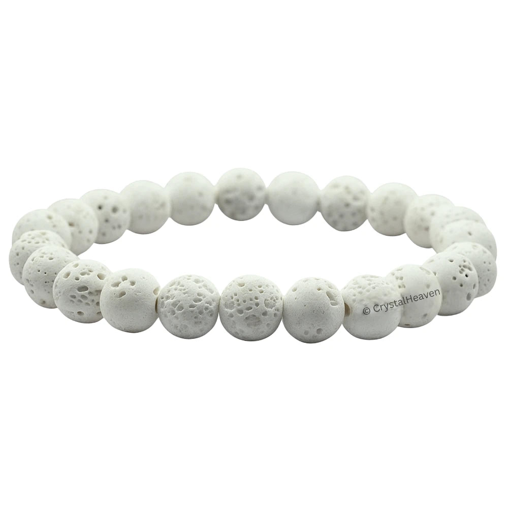 White Lava Stone Bracelet (Elastic)
