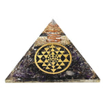 Amethyst Orgone Pyramid (Round shriyantra)