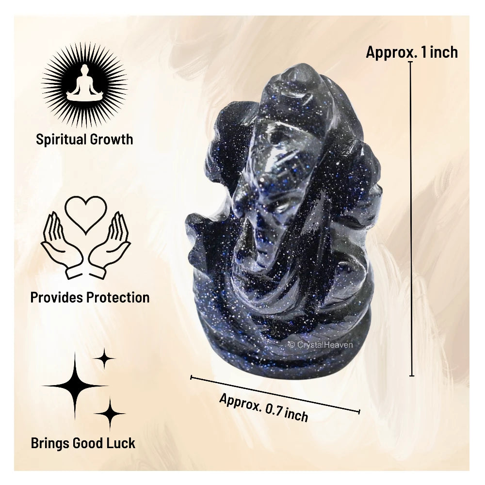 Blue Goldstone Crystal Ganesh Ganpati