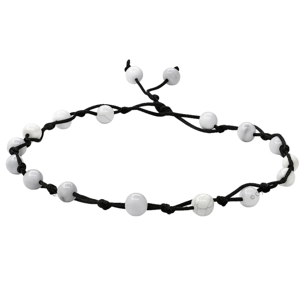 Howlite Anklet (Hand Knotted)