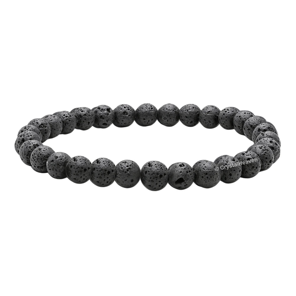 Lava Stone Healing Crystal Bracelets - 6mm Beads