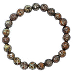 Brown Snowflake Obsidian Bracelet (Faceted-Stretchable)