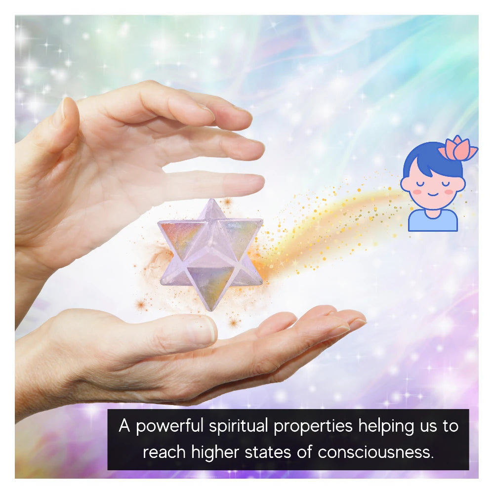 Angel Aura Rose Quartz Crystal Merkaba (15-20 mm)