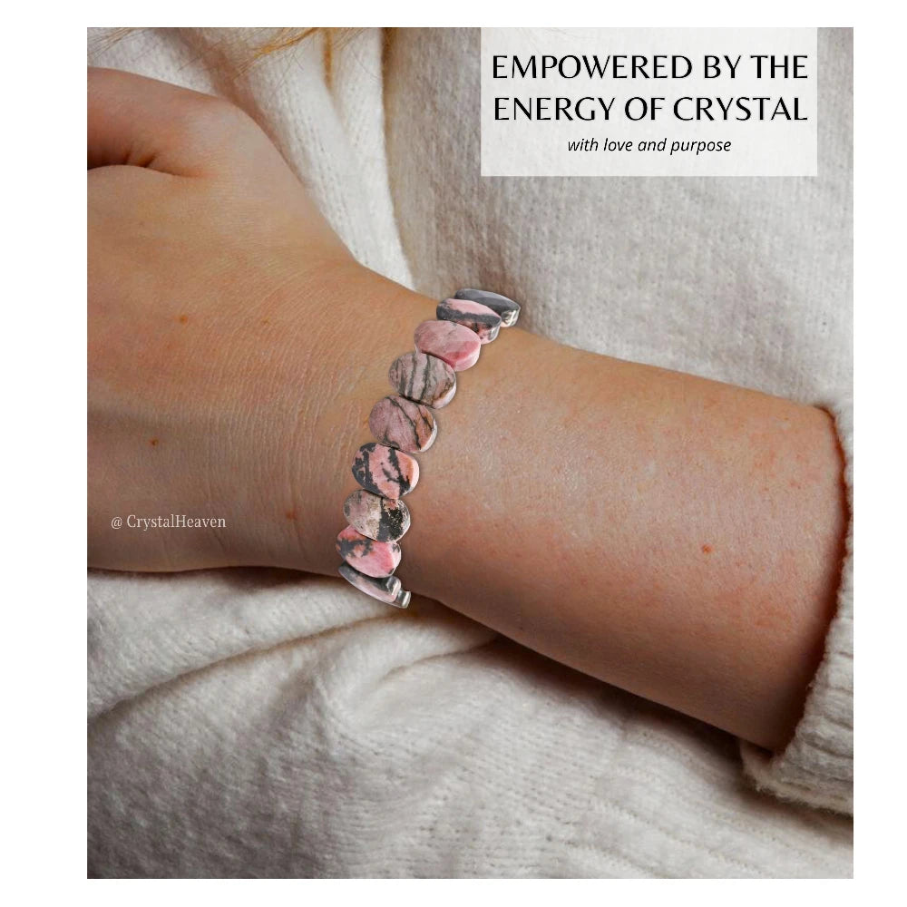 Rhodonite Faceted Beads Bracelet - Oval Stone