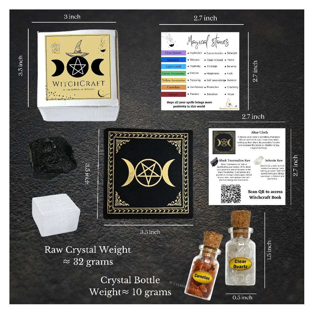 Spell Jars Kit for Witchcraft Supplies - Premium Set of 11