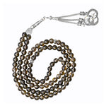 Smoky Quartz Crystal Tasbih (Silver)
