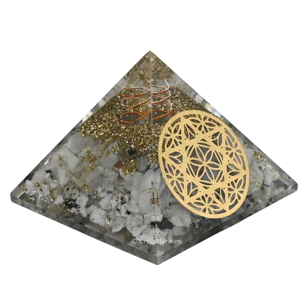 Rainbow Moonstone Orogone Pyramid (Star Of David)