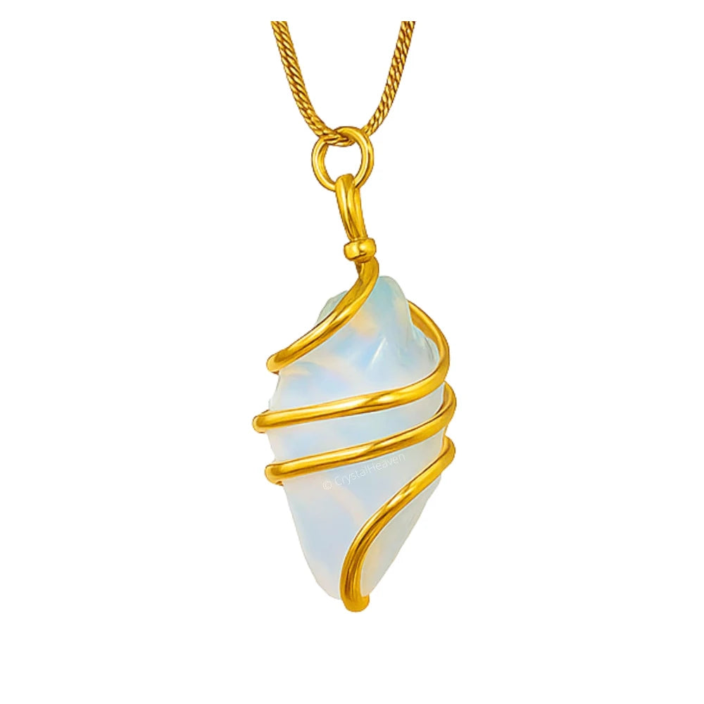 Opalite Necklace - Raw Crystal (Gold)