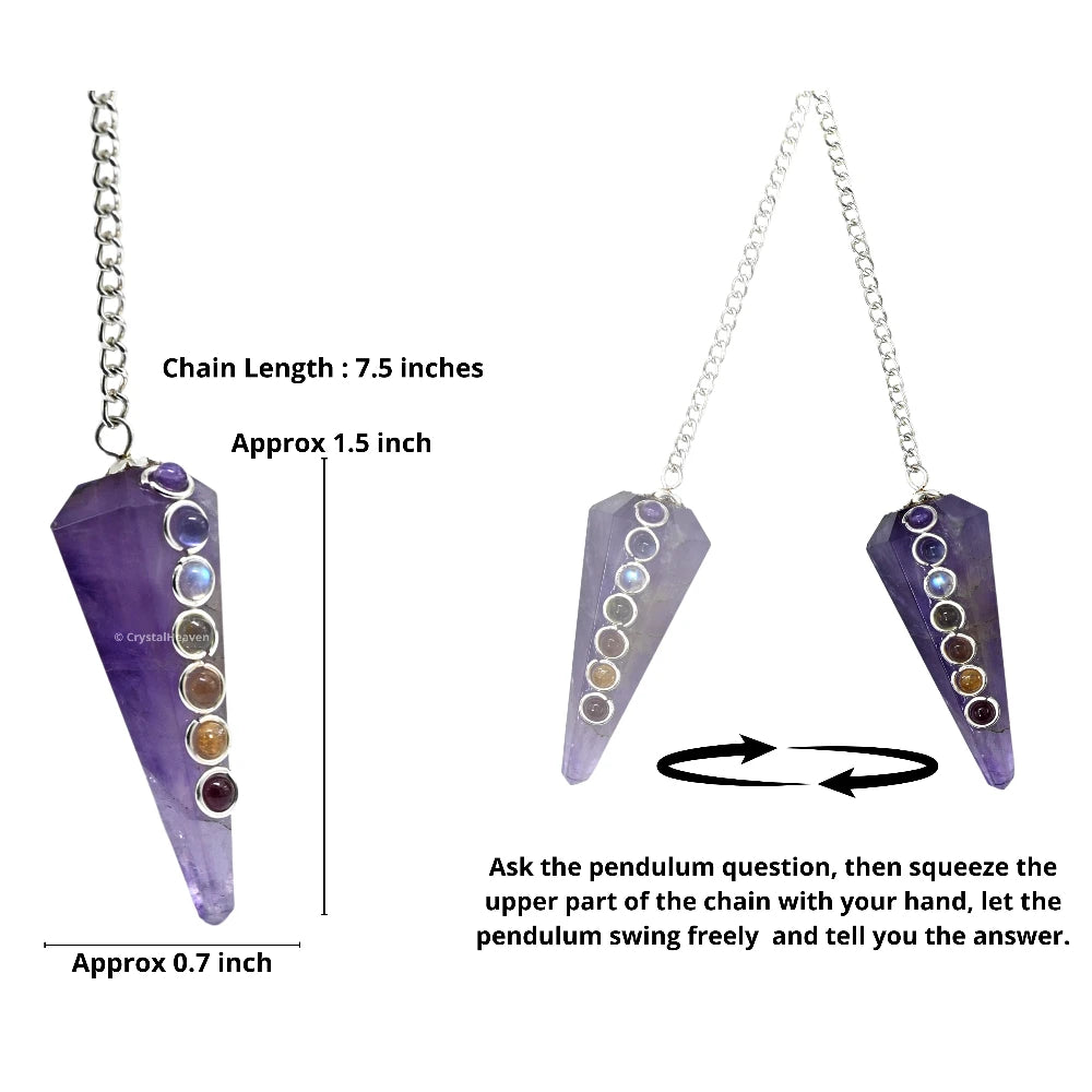 Amethyst Pendulum with Chakra Beads