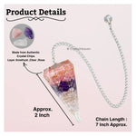 Rose Quartz Amethyst Clear Quartz (Layered) Crystal Orgone Pendulum