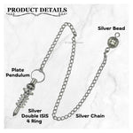 Metal Brass Pendulum - Silver Double ISIS 4 Ring with Plate (MP96)